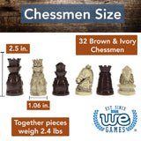 Medieval Chess Set – Polystone Pieces with a Wooden Board 15 in.