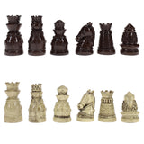 Medieval Chess Set – Polystone Pieces with a Wooden Board 15 in.