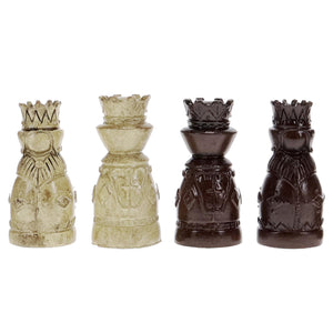 Medieval Chess Set – Polystone Pieces with a Wooden Board 15 in.