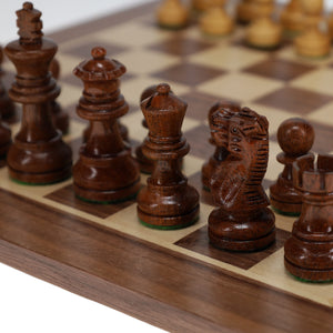 Staunton Chess Set – Weighted Rosewood Pieces & Wooden Board 12 in.
