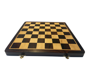 4" Bone Chess set with Rosewood Chess board - 2" Square