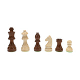 WE Games Wood French Staunton Chess & Checkers Set with 15 in. Board & Weighted Pieces - 3 in. King