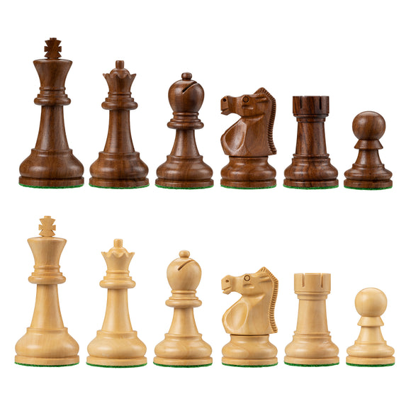 Bobby Fischer Ultimate Chess Pieces - Sheesham/Boxwood - 3.70
