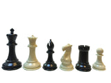 WE Games Triple Weight Tournament Staunton Chessmen - Black & Cream Plastic Set with 3.75 Inch King - American Chess Equipment