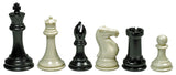 WE Games Super Tournament Staunton Chessmen - Triple Weighted Black & Cream Plastic Set with 4 in. King - American Chess Equipment