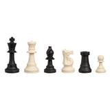 WE Games Silicone Staunton Tournament Chess Pieces - Black and Cream, 3.75 inch King - American Chess Equipment
