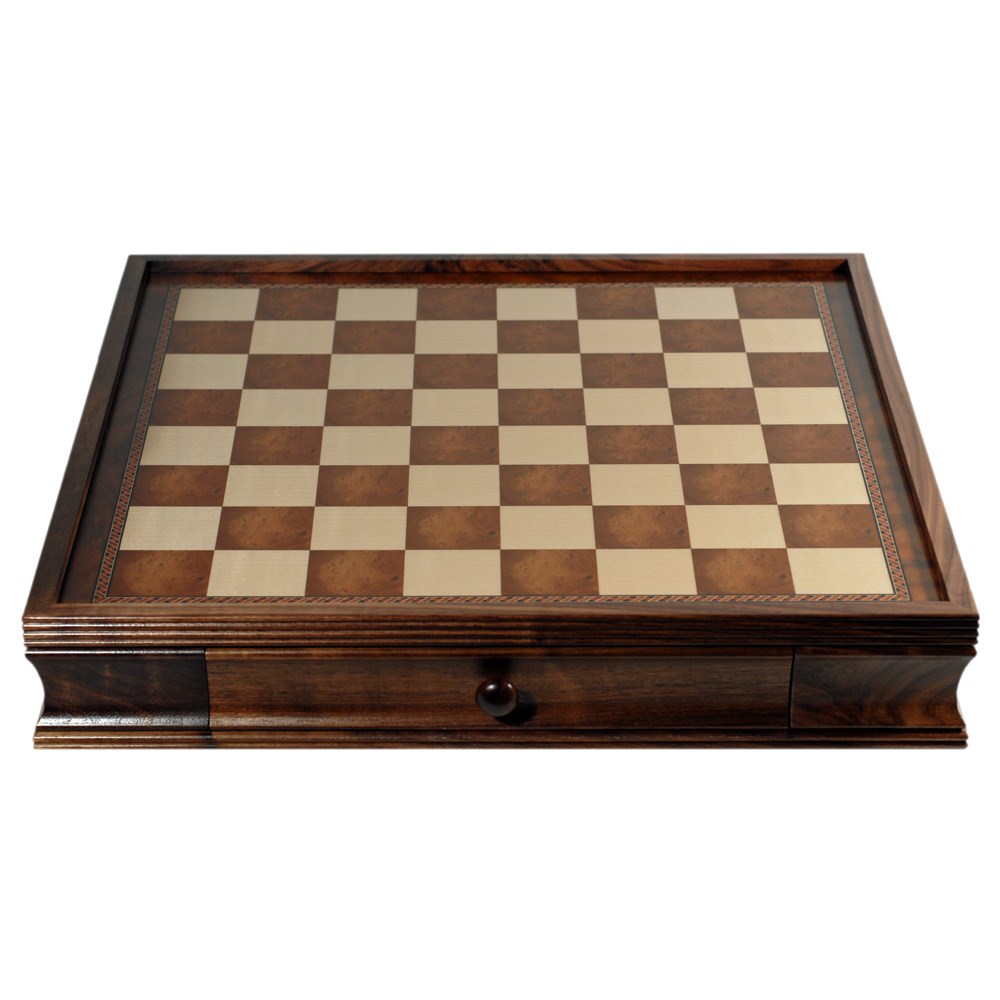 Deluxe Chess Board with Storage Drawers - Camphor Wood 19 in.