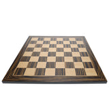 Deluxe Chess Board – Zebra & Natural Wood - Available in 15, 19, and 21 inches