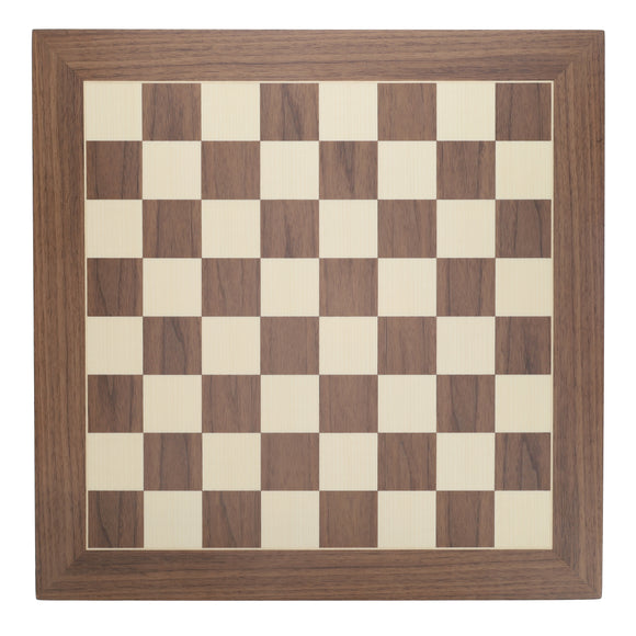 Deluxe Walnut and Sycamore Wooden Chess Board – 21.75 inches