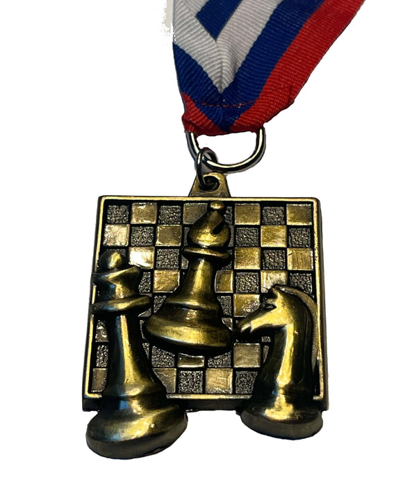 Square Chess Medals - with neck ribbon