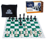 We Games Compact Tournament Chess Set in Assorted Colors with Silicone Chess Board & Plastic Tournament Pieces with 3.75 in. King, 20 Inch Board - American Chess Equipment