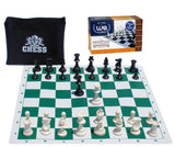 WE Games Ultimate Compact Tournament Chess Set in Assorted Colors with Silicone Chess Board & Triple Weighted Pieces - American Chess Equipment