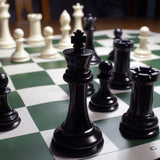 WE Games Ultimate Tournament Chess Set in Assorted Colors with Vinyl Chess Mat, Canvas Bag & Super Triple Weighted Chessmen with 4" King - American Chess Equipment