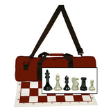 WE Games Ultimate Tournament Chess Set in Assorted Colors with Vinyl Chess Mat, Canvas Bag & Super Triple Weighted Chessmen with 4" King - American Chess Equipment