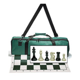 WE Games Ultimate Tournament Chess Set in Assorted Colors with Vinyl Chess Mat, Canvas Bag & Super Triple Weighted Chessmen with 4" King - American Chess Equipment