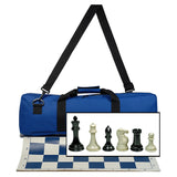 WE Games Ultimate Tournament Chess Set in Assorted Colors with Vinyl Chess Mat, Canvas Bag & Super Triple Weighted Chessmen with 4" King - American Chess Equipment