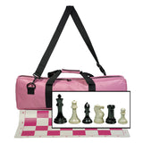 WE Games Ultimate Tournament Chess Set in Assorted Colors with Vinyl Chess Mat, Canvas Bag & Super Triple Weighted Chessmen with 4" King - American Chess Equipment