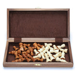 Wood Folding Chess Set with Beveled Edges – 11.5 inch Walnut Board - American Chess Equipment