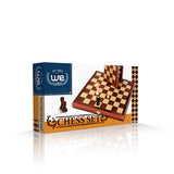 Wood Folding Chess Set with Beveled Edges – 11.5 inch Walnut Board - American Chess Equipment
