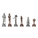 Golf Chess Set – Pewter Pieces & Walnut Root Board 16 in. - American Chess Equipment