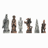 Chinese Qin Chess Set – Pewter Pieces & Walnut Root Board 16 in. - American Chess Equipment