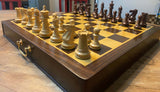 21" Rosewood Pedestal Chess Board with 2.25" squares and 4" King - Item #46