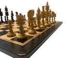 5" Rosewood Lotus Design Chess Set in a teakwood presentation box - Item #68