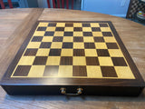 21" Rosewood Pedestal Chess Board with 2.25" squares and 4" King - Item #46