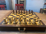 21" Rosewood Pedestal Chess Board with 2.25" squares and 4" King - Item #46