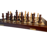 4.15" Rosewood Metaball Chess Set with folding 18" Rosewood Chess Board and fitted storage