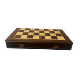 4.15" Rosewood Metaball Chess Set with folding 18" Rosewood Chess Board and fitted storage