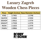 Zagreb Chess Pieces - Ebonized/Boxwood - 3.75" King - In Stock!