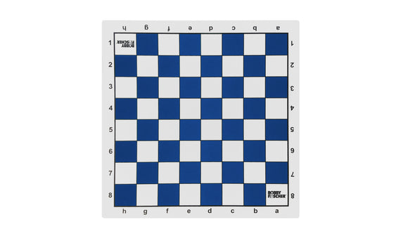 Bobby Fischer Blue Tournament Roll Up Chess Board - Vinyl - American Chess Equipment