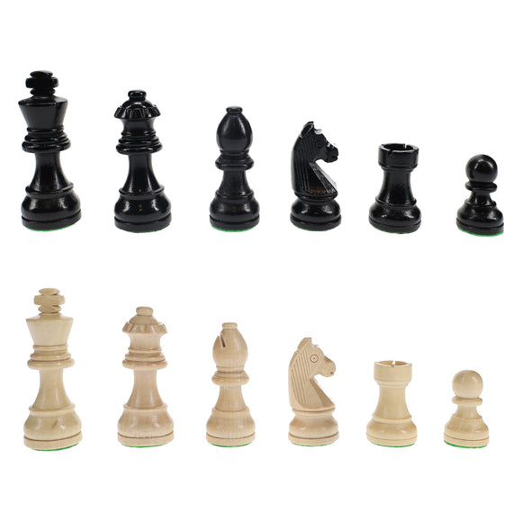 WE Games Black Stained French Staunton Wood Chess Pieces – Weighted – King measures 3 in.
