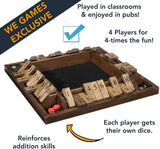 WE Games 4-Player Shut the Box - Large Coffee Table Version - 14 inches