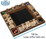 WE Games 4-Player Shut the Box - Large Coffee Table Version - 14 inches