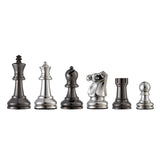 Bobby Fischer Metal Ultimate Chess Set, Wood Board 21.75 in., 3.6 in. King - American Chess Equipment