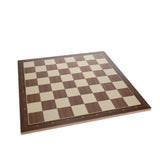 Walnut and Sycamore Wooden Chess Board with Algebraic Notation - 19.75 in. - American Chess Equipment