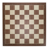 Walnut and Sycamore Wooden Chess Board with Algebraic Notation - 19.75 in. - American Chess Equipment