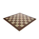 Walnut and Sycamore Wooden Chess Board with Algebraic Notation - 19.75 in. - American Chess Equipment