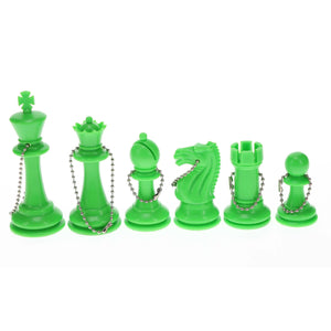 New Keychain Bag Tag Chessmen -Includes 16 pieces in Assorted Colors