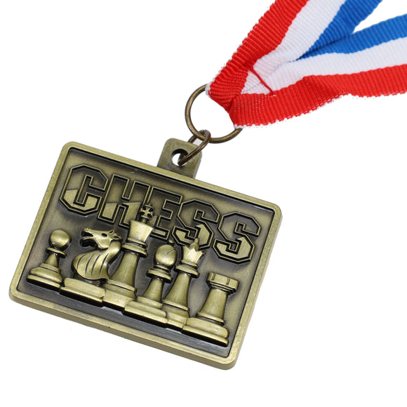WE Games Ultimate Chess Medal with Ribbon - Gold