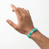 WE Games Silicone Checkmate Wristbands - Bulk Pack of 25 Teal/White