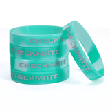 WE Games Silicone Checkmate Wristbands - Bulk Pack of 25 Teal/White