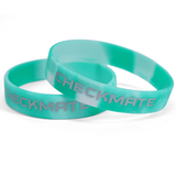WE Games Silicone Checkmate Wristbands - Bulk Pack of 25 Teal/White