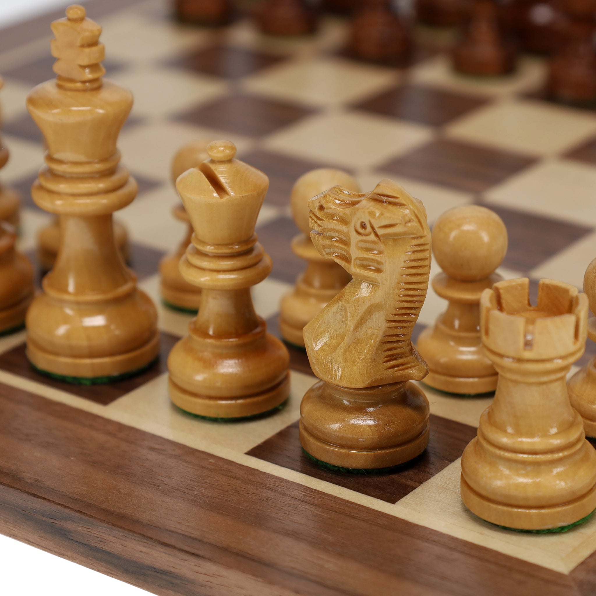 Senator Brown Wooden Chess Set With Weighted Pieces - 16x16 Inch Board, Made In Poland