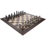 Bobby Fischer Metal Ultimate Chess Set, Wood Board 21.75 in., 3.6 in. King - American Chess Equipment