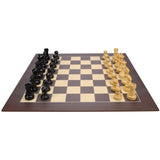 Bobby Fischer Ultimate Chess Set - Luxury Black Stained Pieces with Wenge Wood Board w/ Beveled Edge, 21 inch