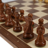 WE Games Weighted English Staunton Chess Set, Walnut Sycamore Board 19.75 in., 3.5 in. King - American Chess Equipment
