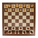 WE Games Weighted English Staunton Chess Set, Walnut Sycamore Board 19.75 in., 3.5 in. King - American Chess Equipment
